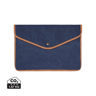 VINGA Bosler 14 Zoll Laptop-Tasche aus GRS recyceltem Canvas, navy blau