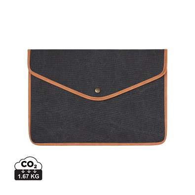 VINGA Bosler 14 Zoll Laptop-Tasche aus GRS recyceltem Canvas, schwarz