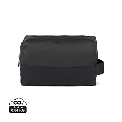 VINGA Livorno Kulturbeutel aus GRS recyceltem Polyester, schwarz