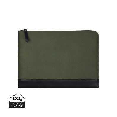 VINGA Marlow 14 Zoll Laptop Sleeve aus RCS recyceltem Polyester, grün, schwarz