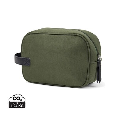 VINGA Marlow Kosmetiktasche aus RCS recyceltem Polyester, grün, schwarz