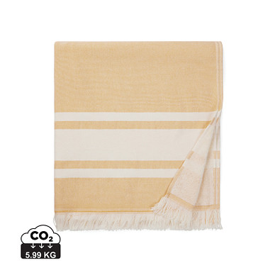 VINGA Tolo Hamam-Frottierhandtuch, gelb, off white