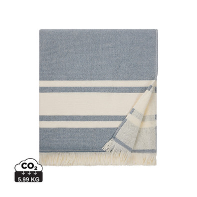 VINGA Tolo Hamam-Frottierhandtuch, navy blau, weiß