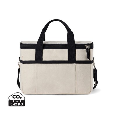 VINGA Volonne AWARE™ Kühlkorb aus recyceltem Canvas, off white, schwarz