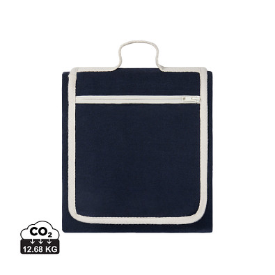VINGA Volonne AWARE™ Picknickdecke aus recyceltem Canvas, navy blau, off white