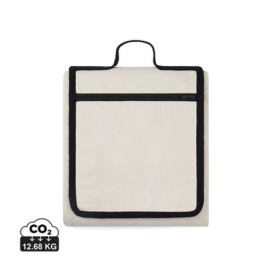 VINGA Volonne AWARE™ Picknickdecke aus recyceltem Canvas, off white, schwarz