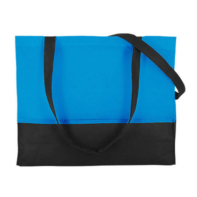 Vlies-Umhängetasche, hellblau/schwarz