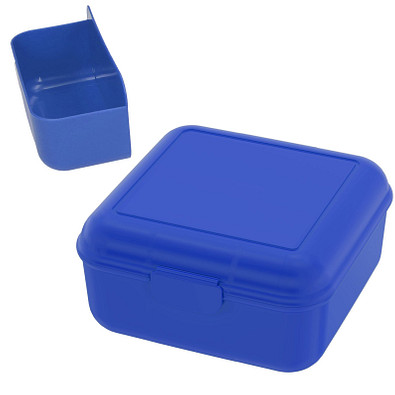 Vorratsdose Cube deluxe, mit Trennschale, standard-blau PP