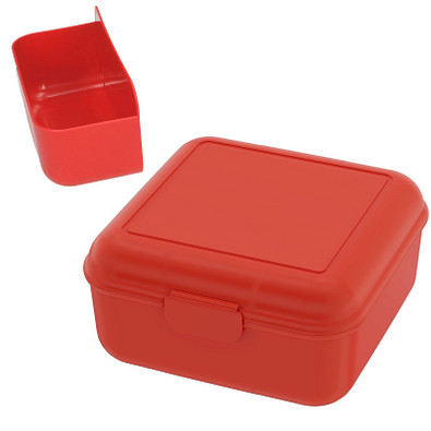 Vorratsdose Cube deluxe, mit Trennschale, standard-rot