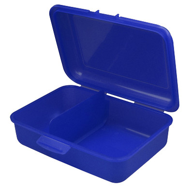 Vorratsdose School-Box mit Trennwand, 16 x 11,6 cm, mittel, trend-blau PP