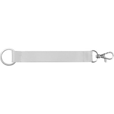 WALSALL. SET Lanyard SUBLIMATION Short II DUO (20 mm) aus recyceltem Polyester (100% rPET) mit Ø 32 mm Ring und 20 mm Schnappkarabiner, 301 - Weiß