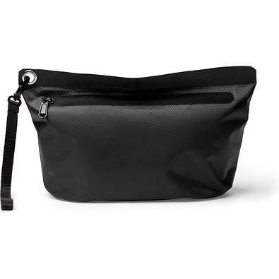 Wasserabweisender Kulturbeutel aus Ripstop mit wasserdichtem Reißverschluss, BLACK