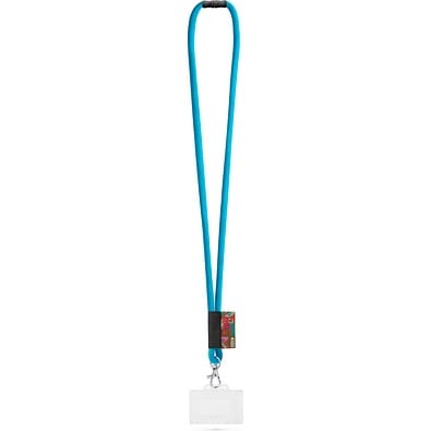 WATFORD. SET Lanyard TUBE Long (Ø 7 mm) mit 9 mm Auslösekarabiner, Ø 7 mm Sicherheitsverschluss und 91 x 68 mm starrem Ausweis-/Kartenhalter, 304 - Hellblau