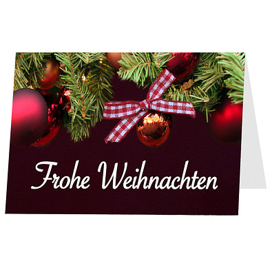Grußkarte Weihnachten, Motiv Frohe Weihnachten, ohne Innendruck