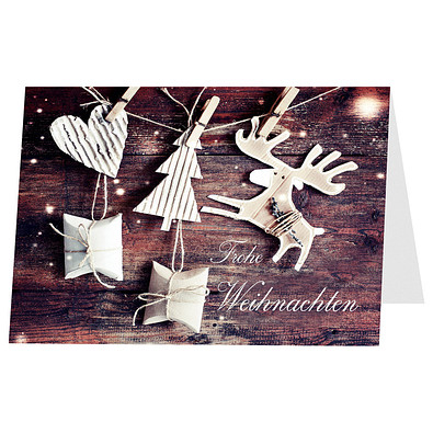 Grußkarte Weihnachten, Motiv Weihnachtsschmuck, ohne Innendruck