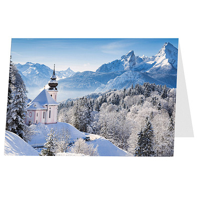 Grußkarte Weihnachten, Motiv Weiße Weihnacht, ohne Innendruck