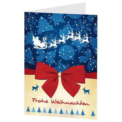 Grußkarte Weihnachten, Motiv Schleife, ohne Innendruck