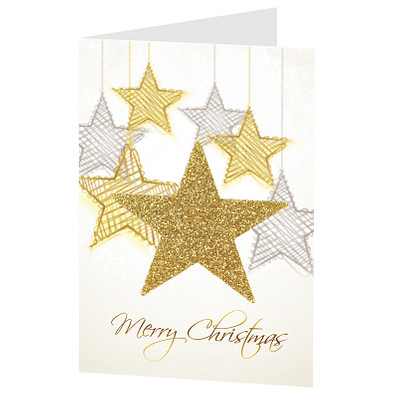 Grußkarte Weihnachten, Motiv Sterne, Danke an Partner