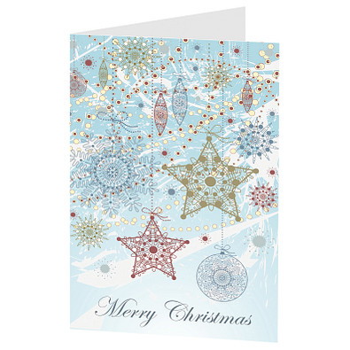 Grußkarte Weihnachten, Motiv Strohsterne, Danke an Partner