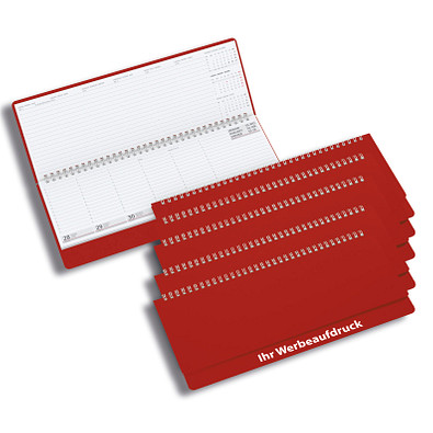 Werbe-Set: 100 Querkalender Ideal 2022, rot, inkl. Druck Werbe-Set: 100 Querkalender Ideal 2022, rot, inkl. Druck