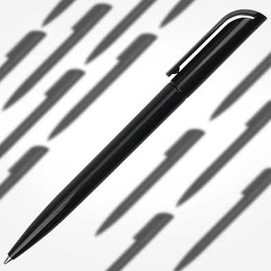 Werbe-Set: 500 Drehkugelschreiber Promo, inkl. Druck, blaue Mine, schwarz