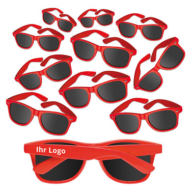 Werbe-Sparset Sonnenbrille Sunshine, 60-tlg., inkl. Druck, Rot