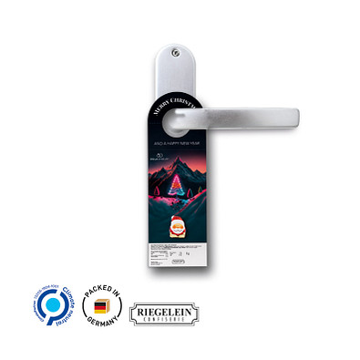 Werbeanhänger, Mini-Schoko Weihnachtsmann Edelvollmilch, inkl. Druck