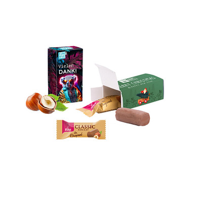 Werbequader small, Viba Nougat Classic, inkl. Druck