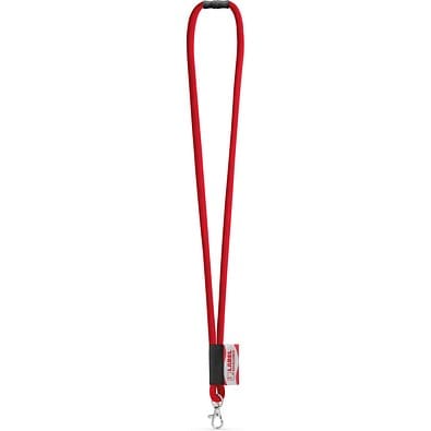 WISBECH. SET Lanyard TUBE Long (Ø 7 mm) mit 9 mm Schnappkarabiner und Ø 7 mm Sicherheitsverschluss, 302 - Rot