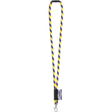 WISBECH. SET Lanyard TUBE Long (Ø 7 mm) mit 9 mm Schnappkarabiner und Ø 7 mm Sicherheitsverschluss, Gelb Hexachrome/Königsblau