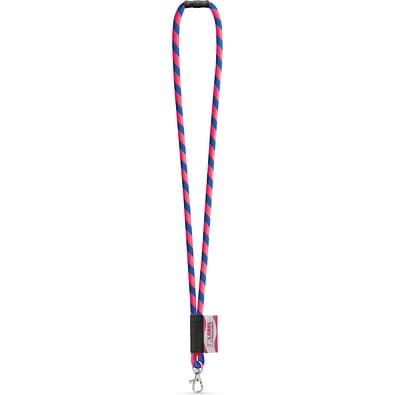 WISBECH. SET Lanyard TUBE Long (Ø 7 mm) mit 9 mm Schnappkarabiner und Ø 7 mm Sicherheitsverschluss, Rosa Hexachrome/Königsblau
