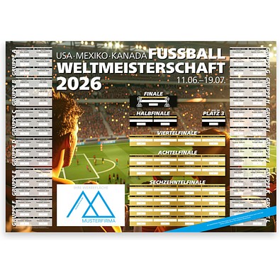 Geiger-Notes WM-Planer gefalzt auf A4, Motiv Stadionemotion, inkl. Druck