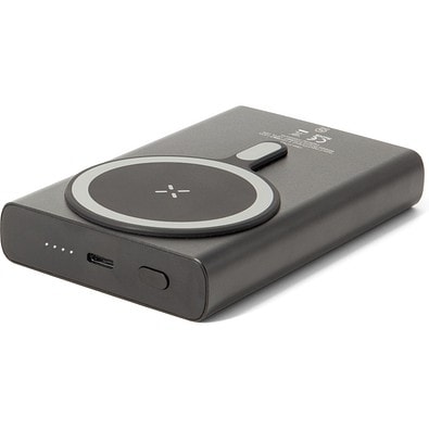 WRIGHT 10. Magnetische Powerbank mit Schnellladefunktion aus recyceltem Aluminium und recyceltem ABS, 10'000 mAh, Schwarz