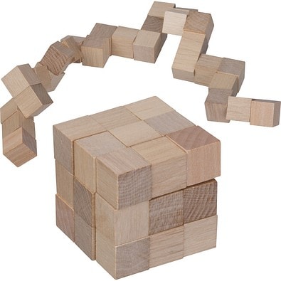 Würfelschlange aus Holz EMANUELE, beige