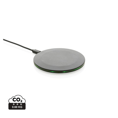 XD COLLECTION 15W-Wireless-Fast-Charger aus recyceltem RCS-Kunststoff, schwarz