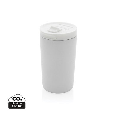 XD COLLECTION Doppelwandiger Vakuum-Becher aus RCS recyceltem SS, weiß