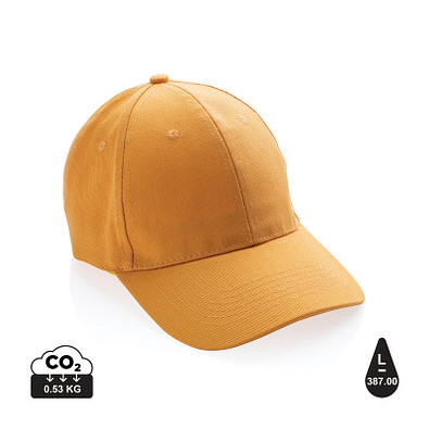 XD COLLECTION Impact 6 Panel Kappe aus 280gr rCotton mit AWARE™ Tracer, sonnenuhr orange