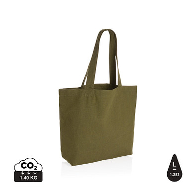 XD COLLECTION Impact Aware™ 240g/m² rcCanvas Shopper + Tasche, ungefärbt, grün