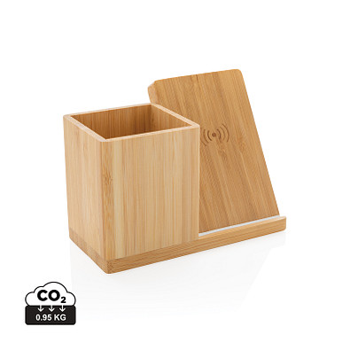 XD XCLUSIVE Calgary kabelloses 10W-Ladegerät aus Bambus, braun