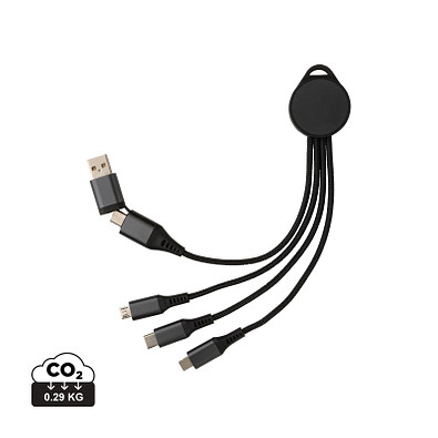 XD XCLUSIVE Terra 6-in-1-Ladekabel aus RCS recyceltem Aluminium, grau
