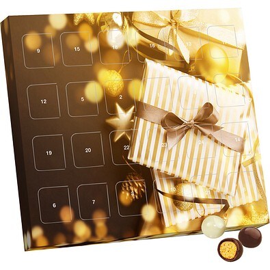 XS Adventskalender Brandt Knusperkugeln Black & White, Gold-Paket