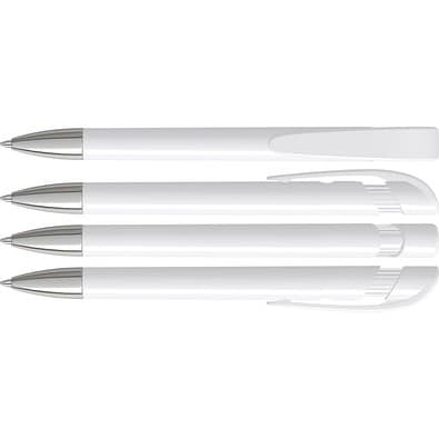 uma® Kugelschreiber YES SI inkl. Metallspitze, weiss