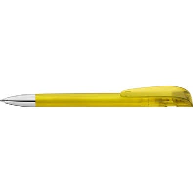 uma® Kugelschreiber YES SI transparent inkl. Metallspitze, gelb