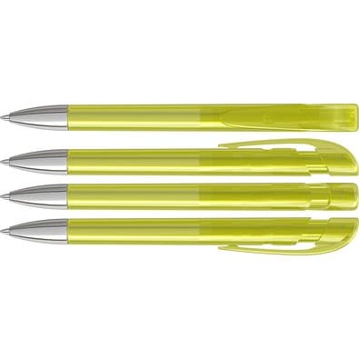 uma® Kugelschreiber YES SI transparent inkl. Metallspitze, gelb