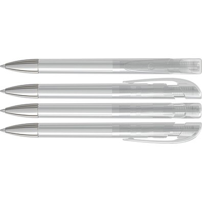uma® Kugelschreiber YES SI transparent inkl. Metallspitze, klar