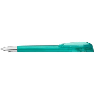 uma® Kugelschreiber YES SI transparent inkl. Metallspitze, petrol