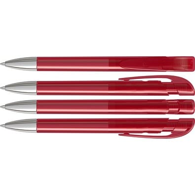uma® Kugelschreiber YES SI transparent inkl. Metallspitze, rot