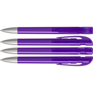 uma® Kugelschreiber YES SI transparent inkl. Metallspitze, violett
