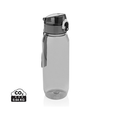 Yide verschließbare Wasserflasche aus RCS rec. PET, 800ml, schwarz