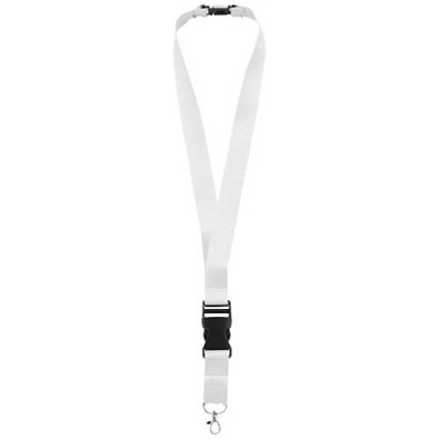 Lanyard Yogi  mit abnehmbarer Schnalle, weiss